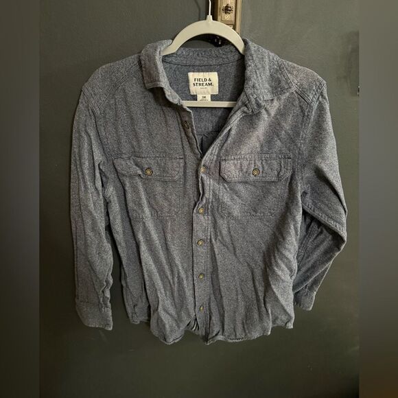 Field & Stream Men's Buttom Down Flannel Blue Size Small - Picture 2 of 4